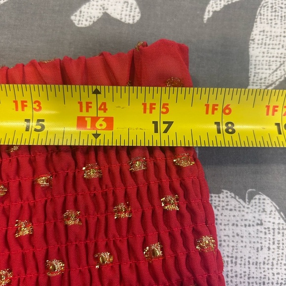 🔥”Lane Bryant” NWT Orange Red Tiered Maxi Skirt w/ Metallic Gold Detailing🔥 - Picture 6 of 12